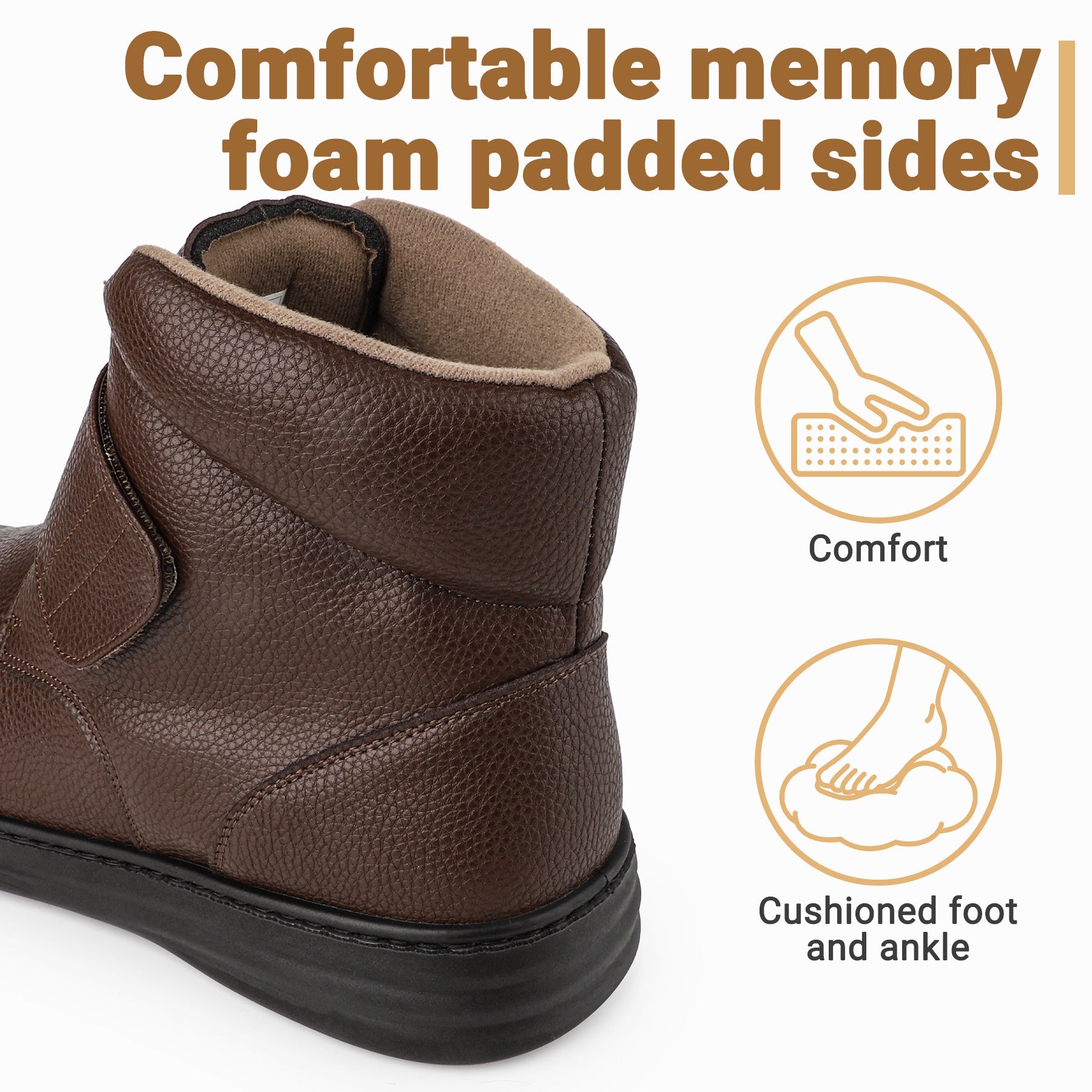 TIESTRA Men's Wide Fit Winter Boots with Adjustable Strap – product view 8