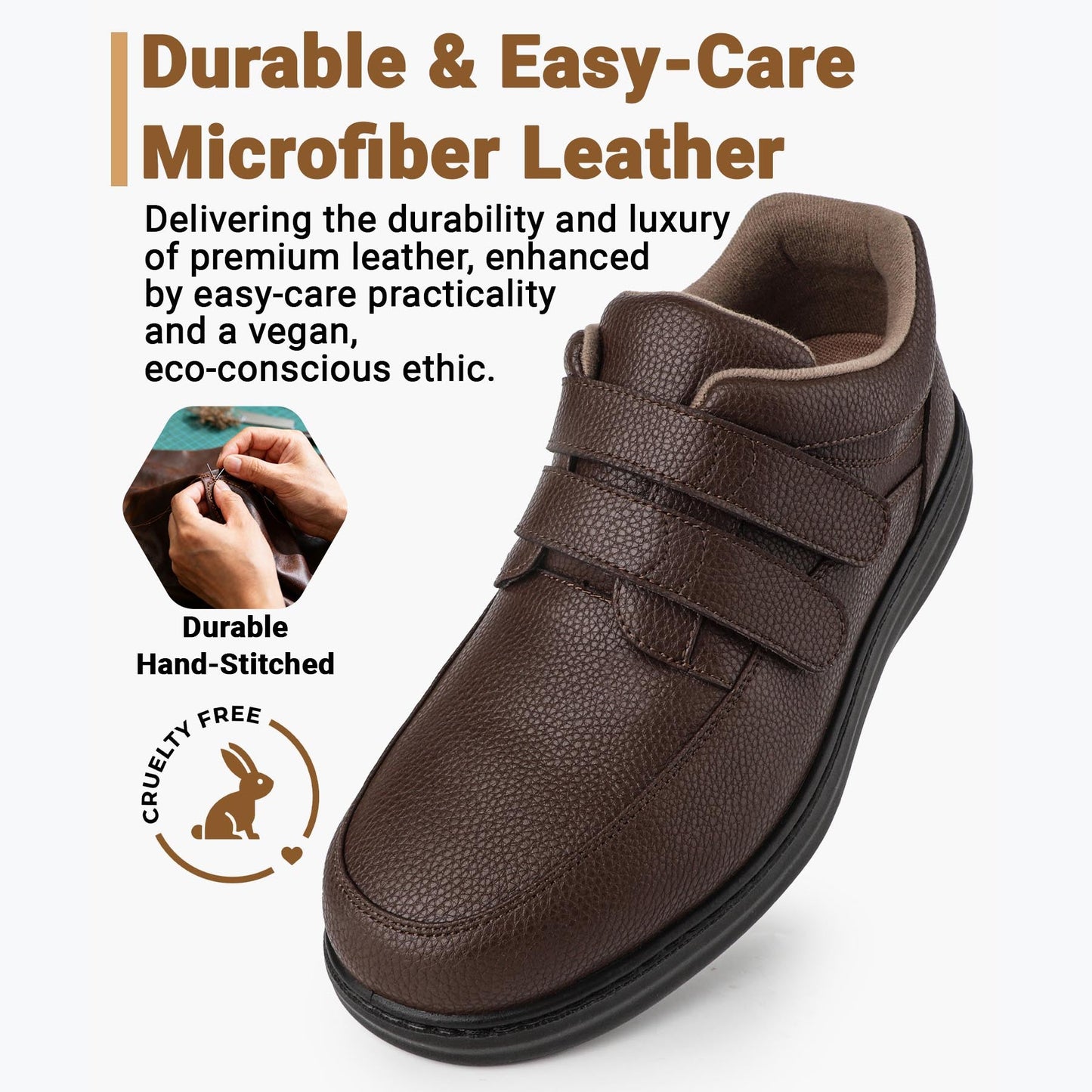 TIESTRA Men's Wide Fit Shoes with Adjustable Strap – product view 3