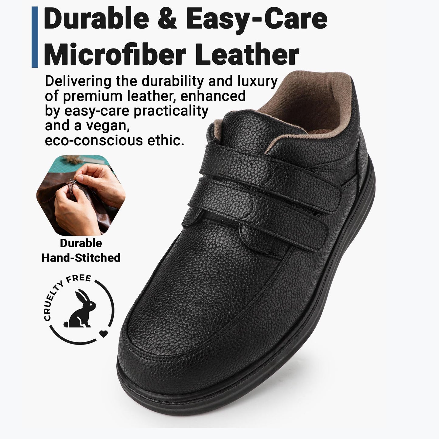 TIESTRA Men's Wide Fit Shoes with Adjustable Strap – product view 7
