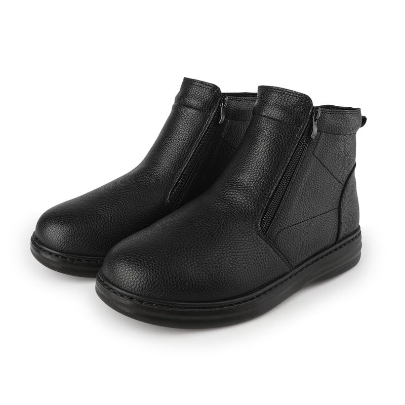 TIESTRA Men's Side-Zip Ankle Boots in Black – Amazon UK main image