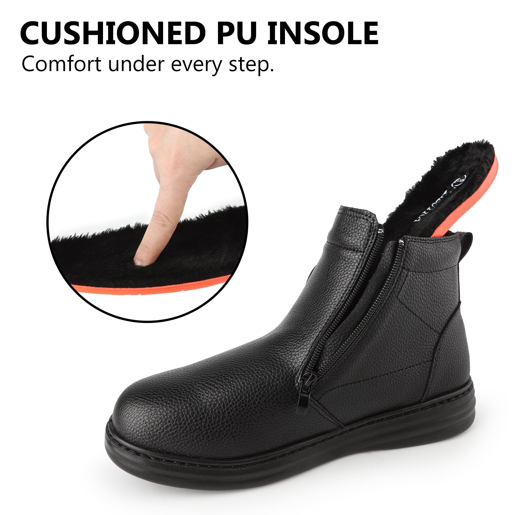 TIESTRA Men's Side-Zip Ankle Boots in Black – product view 8