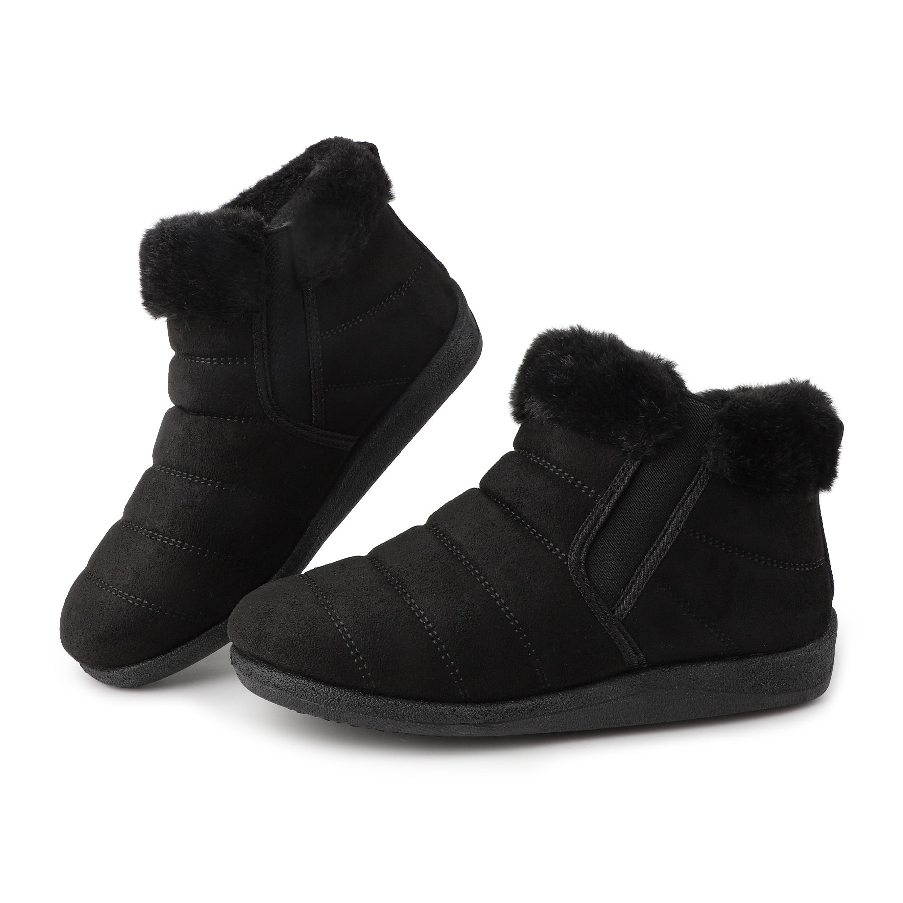 TIESTRA Women's Warm-Lined Slipper Boots in Black – product view 1