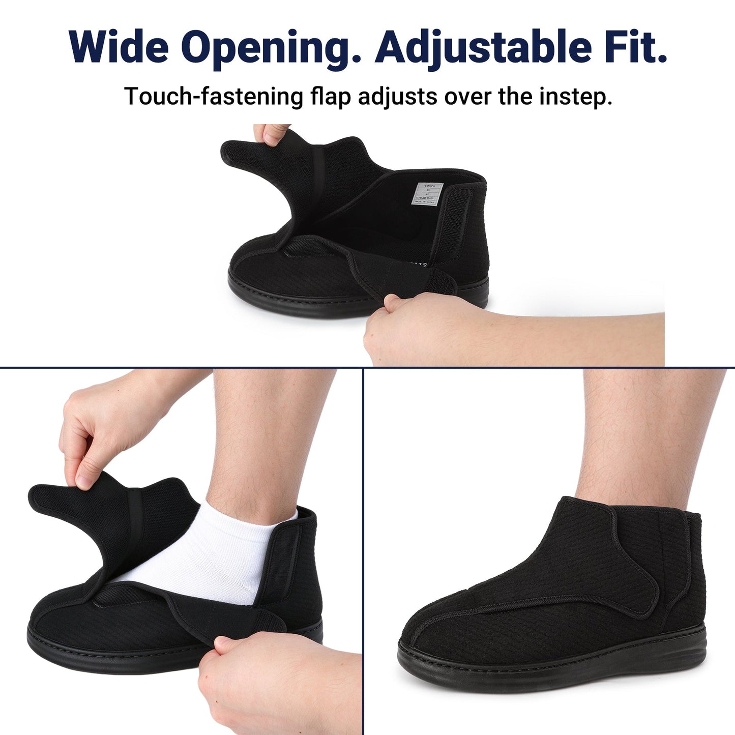 TIESTRA Men's Adjustable Slipper Boots with Wide Opening – product view 4