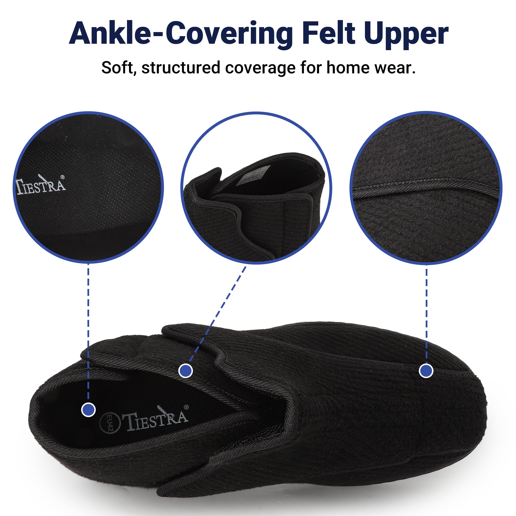 TIESTRA Men's Adjustable Slipper Boots with Wide Opening – product view 5