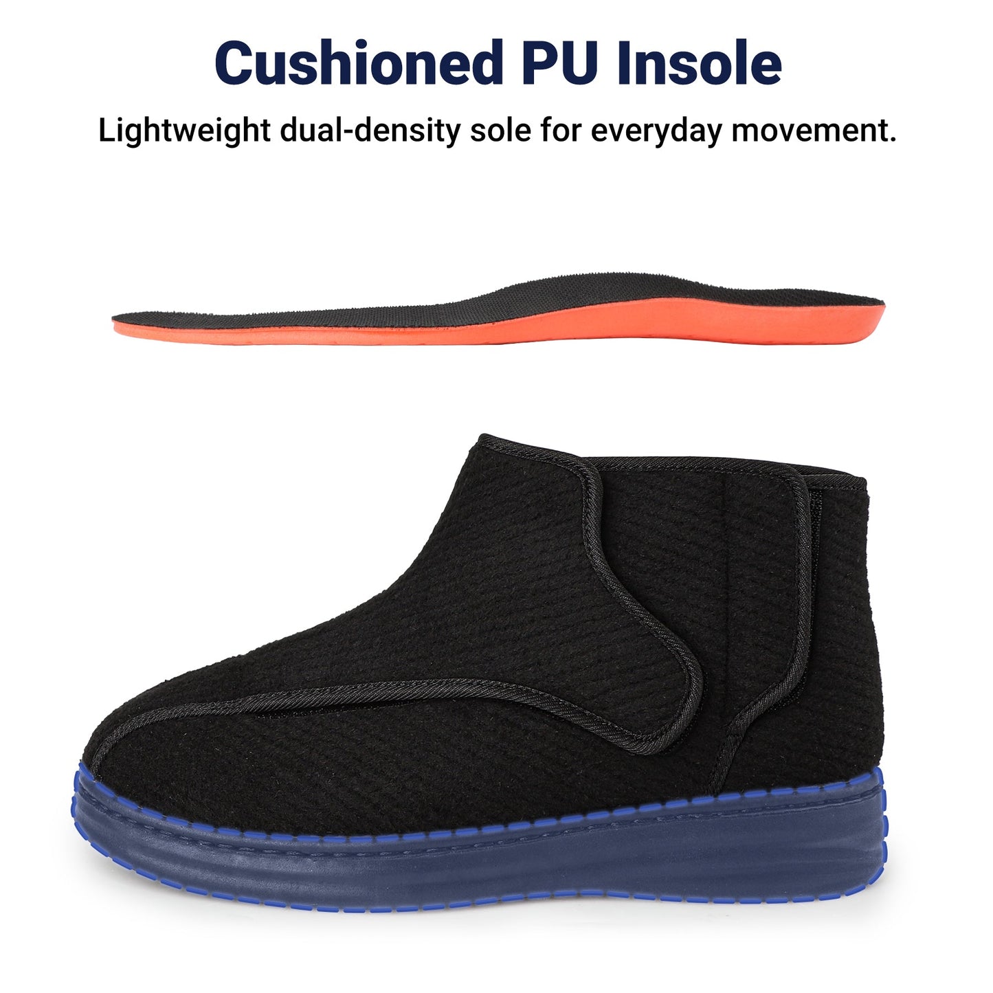TIESTRA Men's Adjustable Slipper Boots with Wide Opening – product view 6