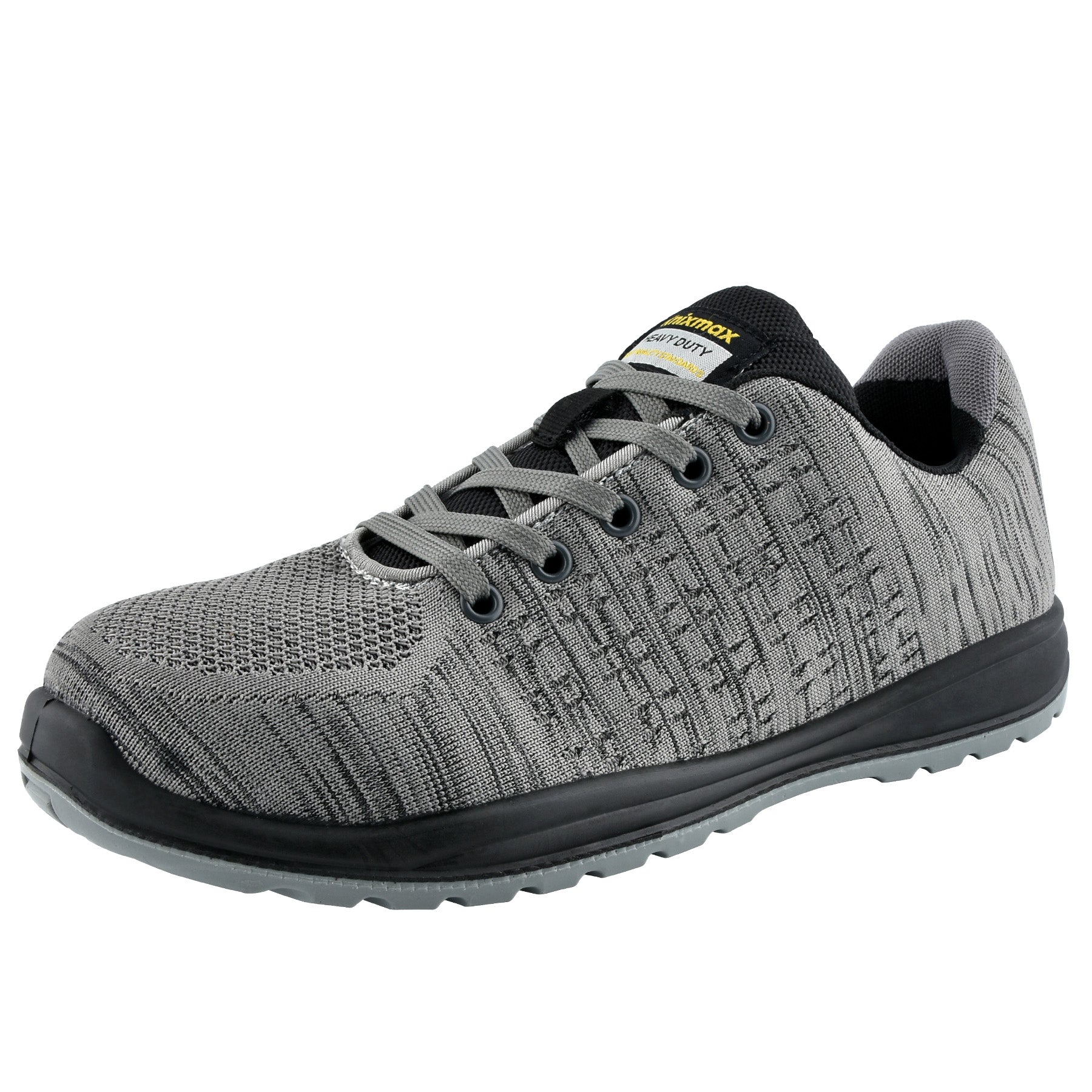 Knixmax Men's Safety Shoes Grey Steel Toe Caps Trainers Lightweight Breathable Work Shoes - Knixmax