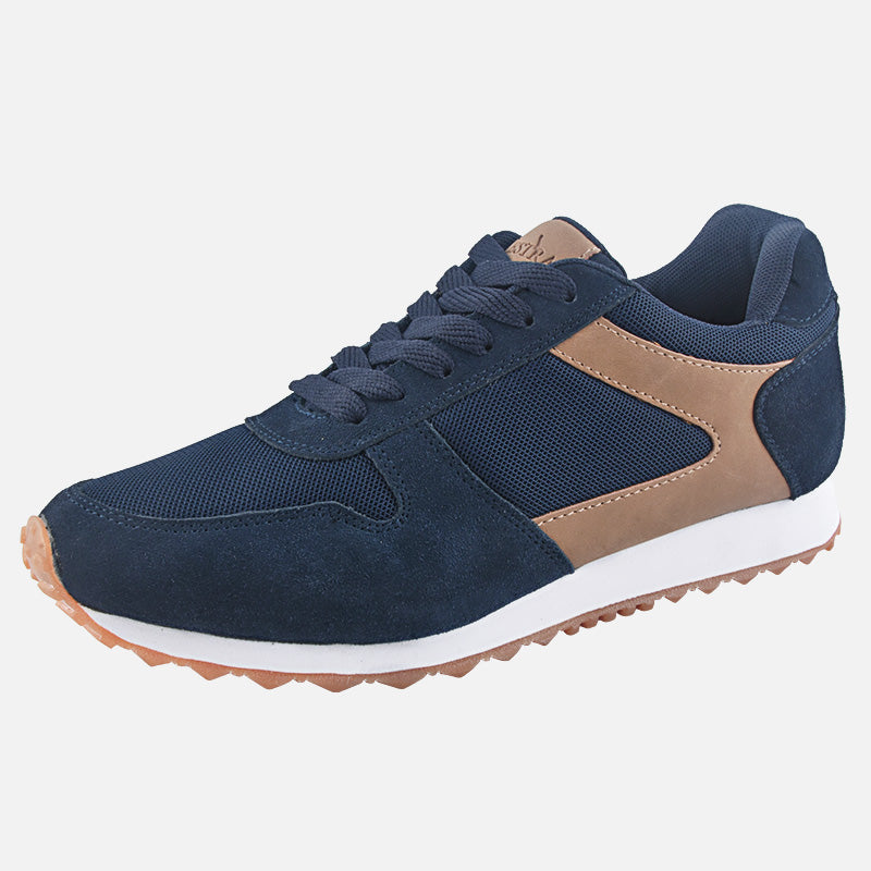 TIESTRA Men's Sport Running Shoes Navy Fashion Breathable Trainers Athletic Fitness Tennis Shoes - Knixmax