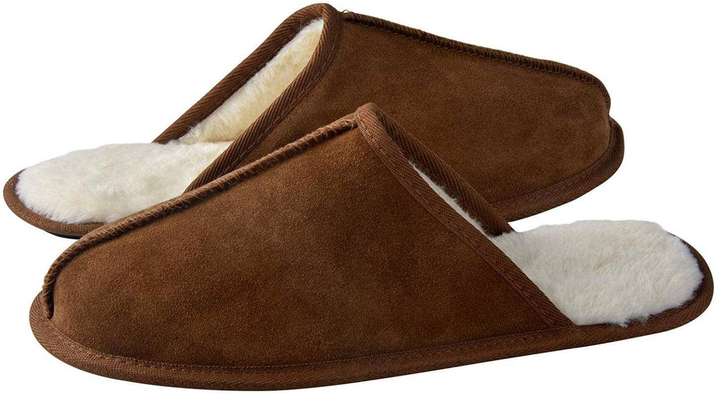 riemot Comfy Furry House Slippers for Men, Brown - Knixmax