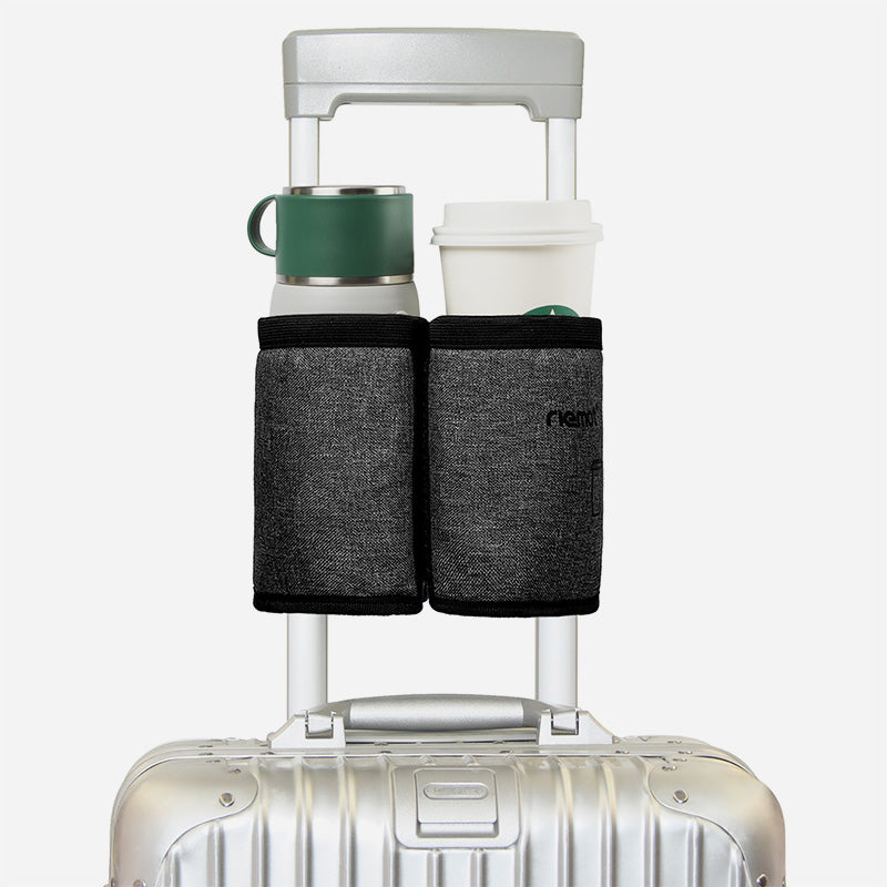 riemot Luggage Travel Cup Holder Perfect Gifts for Frequent Travelers(Carbon Black)