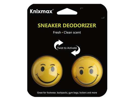 Knixmax Shoe Deodorant Balls Air Fresheners Odour Eliminator for Footwear Backpacks Gym Bag Lockers 2 Balls Set - Smile/Jasmine Scent