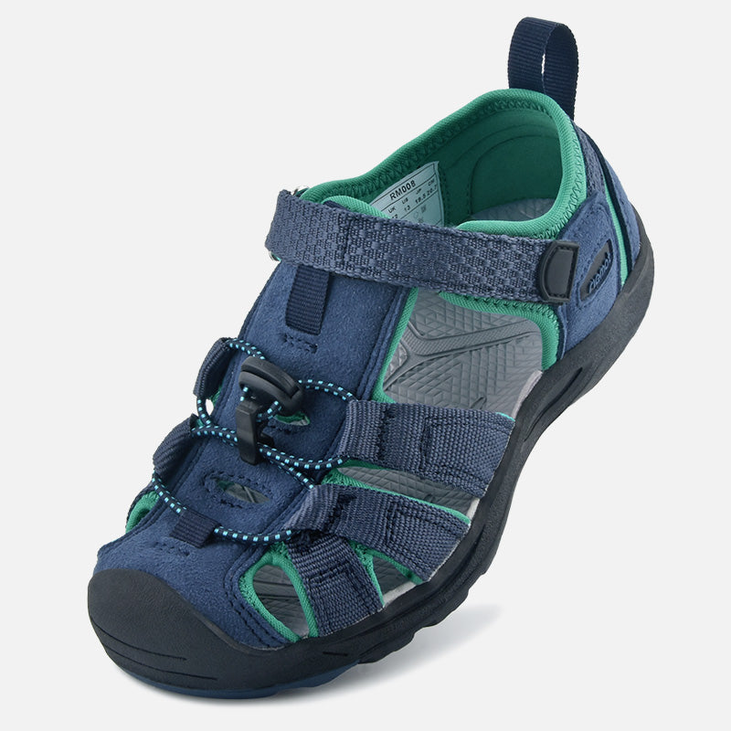 riemot Kids Breathable Closed Toe Sport Sandal Navy Summer Beach Walking Shoes - Knixmax