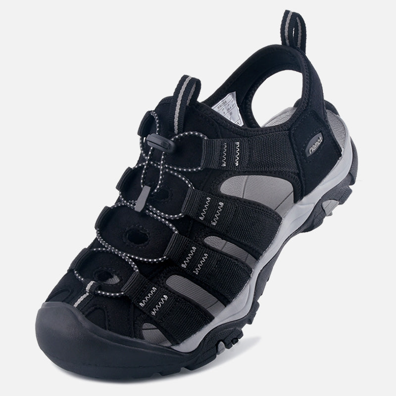 riemot Mens Breathable Closed Toe Sport Sandal Black Summer Beach Walking Shoes - Knixmax