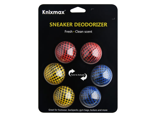 Knixmax Shoe Deodorant Balls Air Fresheners Odour Eliminator for Footwear Backpacks Gym Bag Lockers 6 Balls Set - Matrix/Cologne Scent
