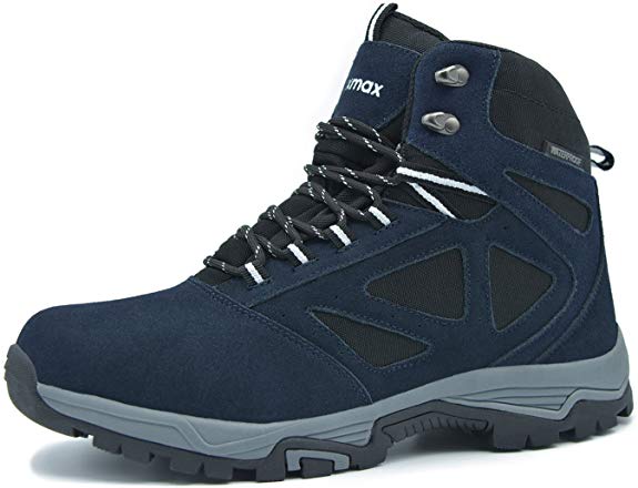 Knixmax Men's High Rise Hiking Boots, Navy, Mountain Climbing Ankle Boots - Knixmax