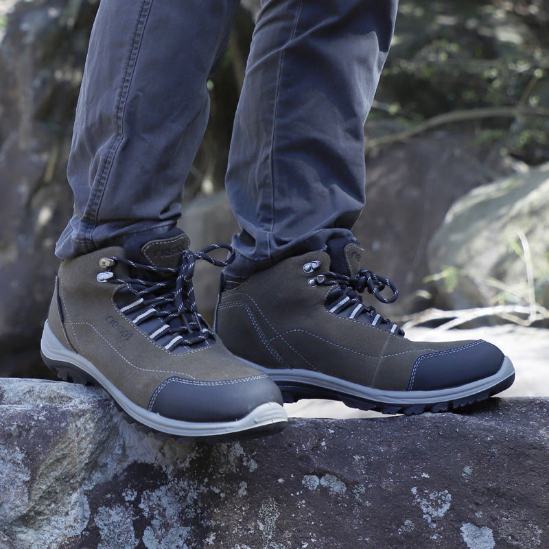riemot Waterproof Men's Hiking Shoes Olive Green Lightweight Outdoor Boots for Camping