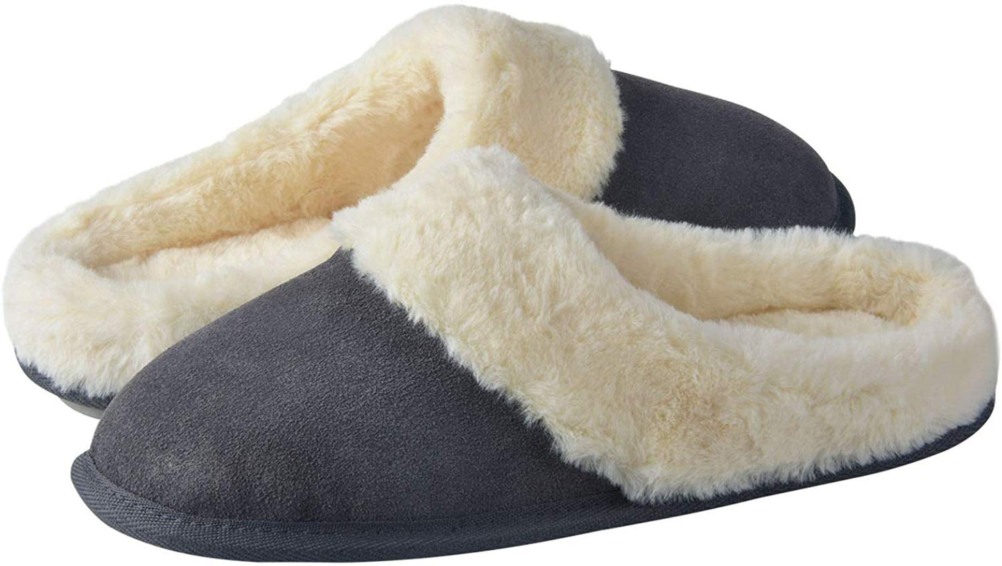 riemot Comfy Furry House Slippers for Women, Grey - Knixmax
