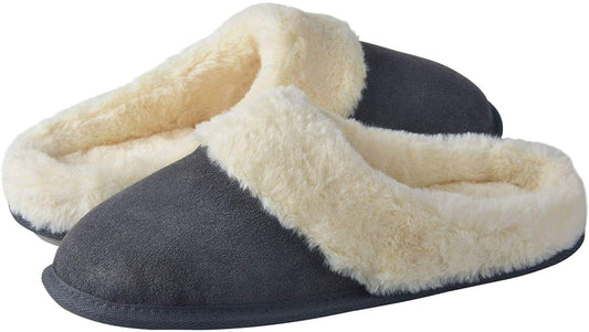 riemot Comfy Furry House Slippers for Women, Grey - Knixmax