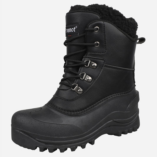 riemot Men's Snow Boots Black Waterproof & Slip-resistant Winter Boots