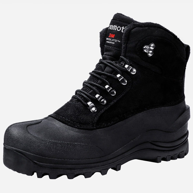 riemot Women's Winter Boots Waterproof Sole Black Snow Boots(Upgraded Version)