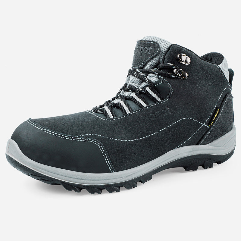 riemot Waterproof Women's Hiking Shoes Grey Lightweight Outdoor Boots for Camping