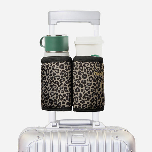 riemot Luggage Travel Cup Holder Perfect Gifts for Frequent Travelers(Leopard)