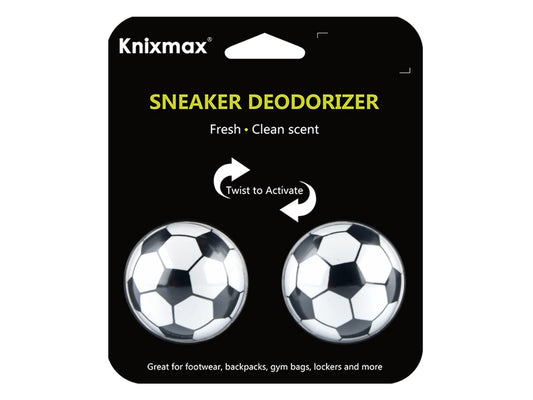 Knixmax Shoe Deodorant Balls Air Fresheners Odour Eliminator for Footwear Backpacks Gym Bag Lockers 2 Balls Set - Soccer/Jasmine Scent