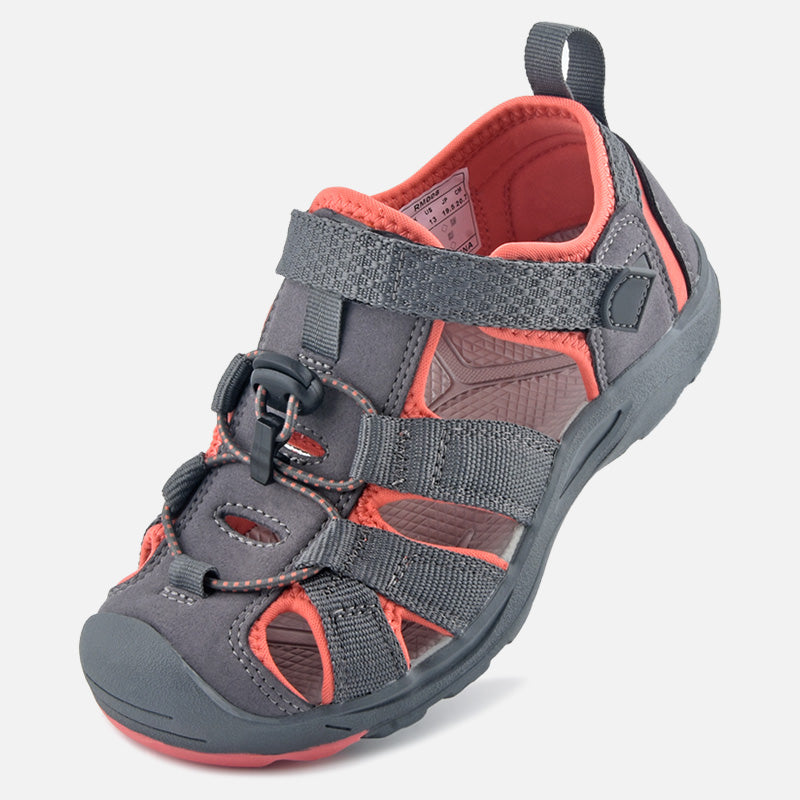riemot Kids Breathable Closed Toe Sport Sandal Coral Summer Beach Walking Shoes - Knixmax