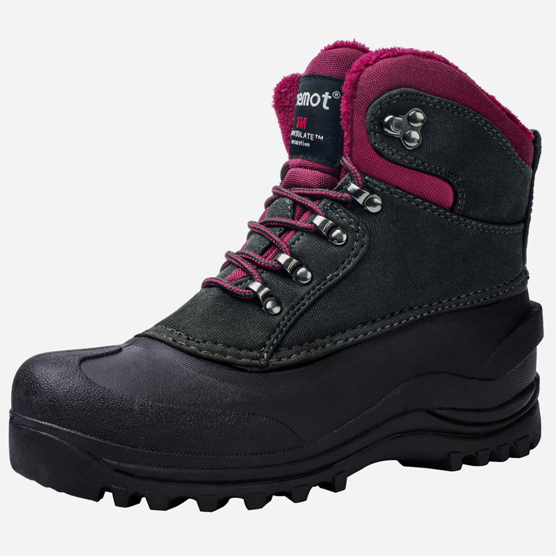 riemot Women's Winter Boots Waterproof Sole Purple Snow Boots(Upgraded Version)