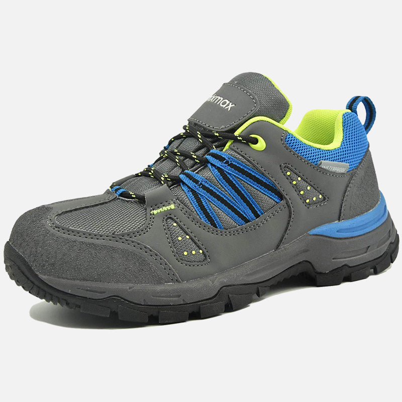 Knixmax Women's Waterproof Hiking Shoes Grey Blue Lightweight Running Trainers - Knixmax