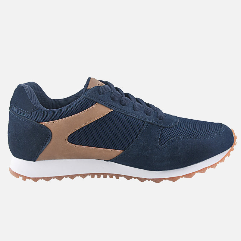 TIESTRA Men's Sport Running Shoes Navy Fashion Breathable Trainers Athletic Fitness Tennis Shoes - Knixmax
