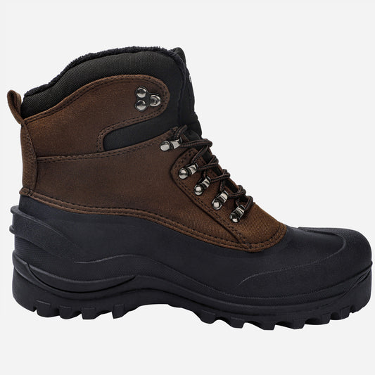 riemot Men's Winter Boots Waterproof Sole Brown Snow Boots(Upgraded Version)