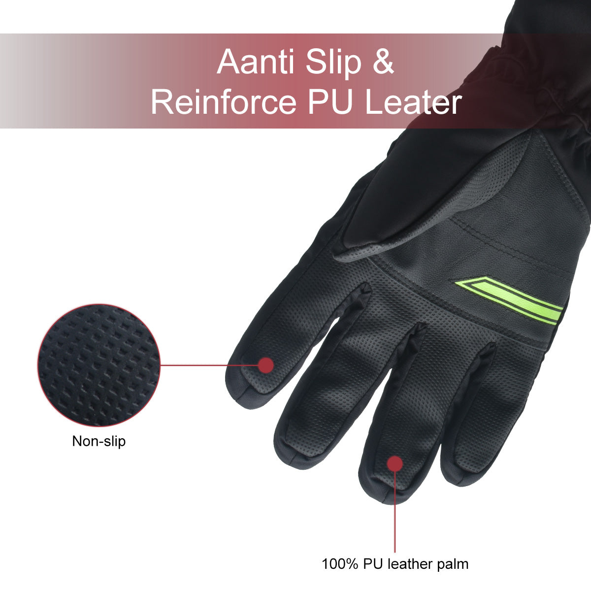 Mens Cycling Gloves Running Gloves Waterproof Windproof Anti-slip Touch Screen Gloves Thermal Winter Gloves for Skiing Camping - Knixmax