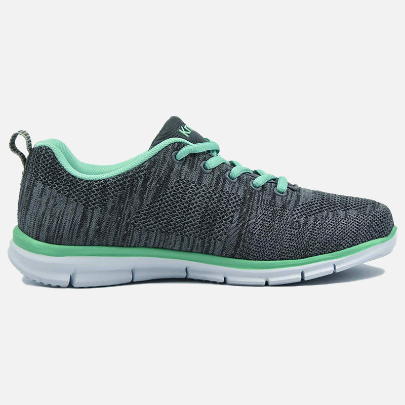 Knixmax Women's Knit Trainers, Grey Green, Lightweight, Running Gym Fitness Sports Walking Shoes - Knixmax