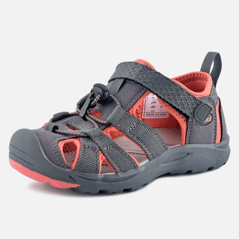 riemot Kids Breathable Closed Toe Sport Sandal Coral Summer Beach Walking Shoes - Knixmax