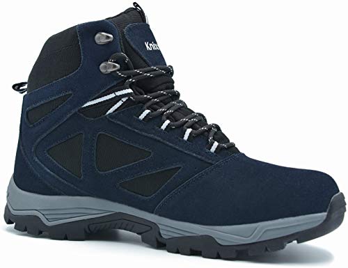 Knixmax Men's High Rise Hiking Boots, Navy, Mountain Climbing Ankle Boots - Knixmax