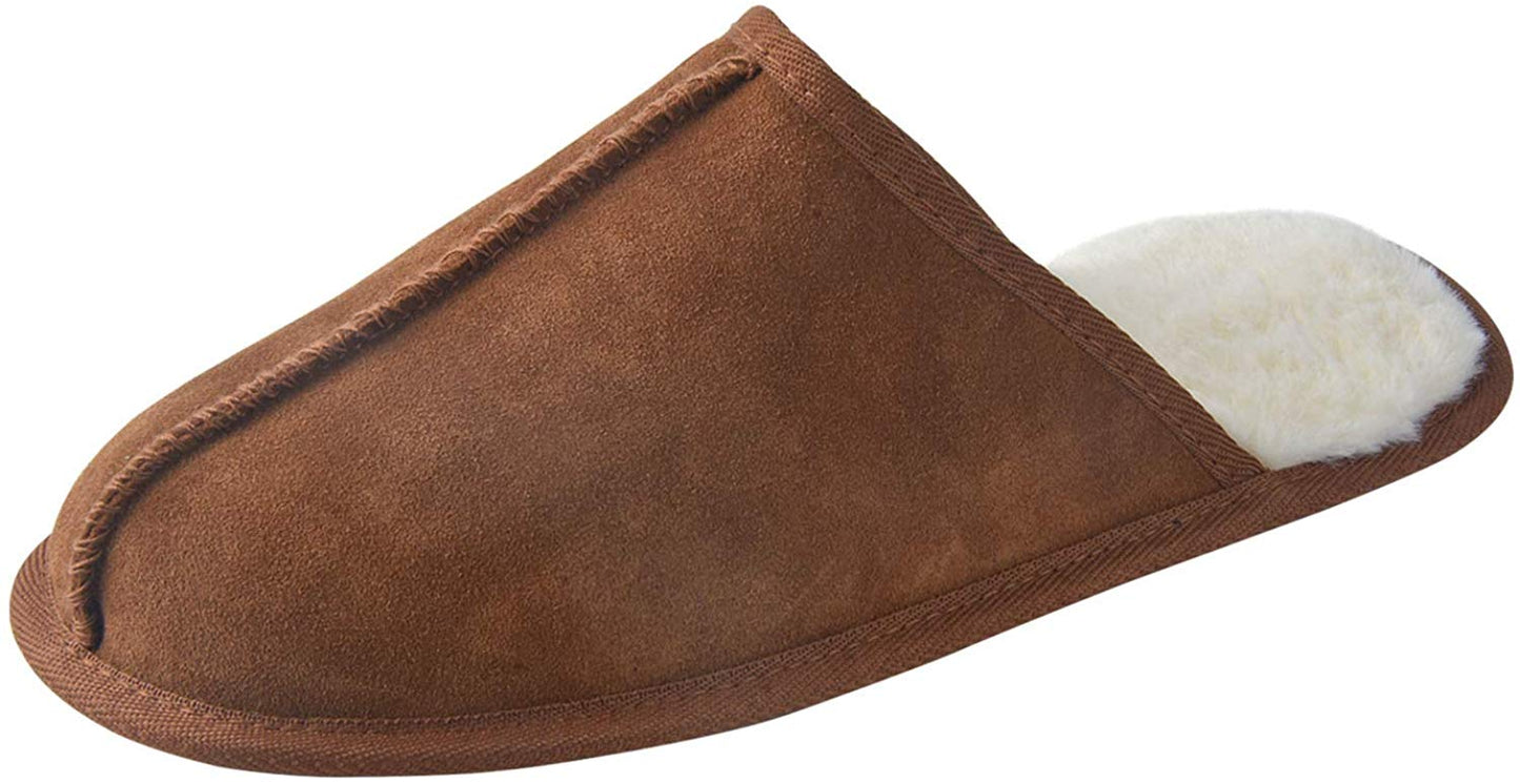 riemot Comfy Furry House Slippers for Men, Brown - Knixmax