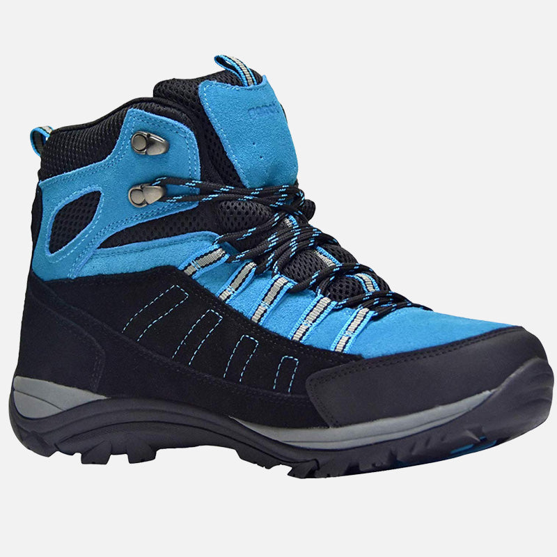 riemot Walking Boots for Men Blue Fully Waterproof High Rise Outdoor Hiking Shoes - Knixmax