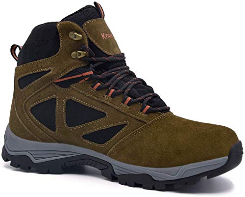Knixmax Men's High Rise Hiking Boots, Brown, Mountain Climbing Ankle Boots - Knixmax