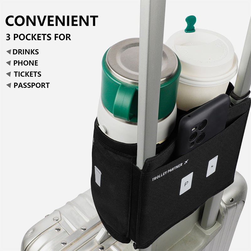 riemot Luggage Travel Cup Holder Perfect Gifts for Frequent Travelers(Black)