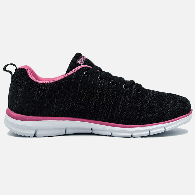 Knixmax Women's Knit Trainers, Black Rose, Lightweight, Running Gym Fitness Sports Walking Shoes - Knixmax