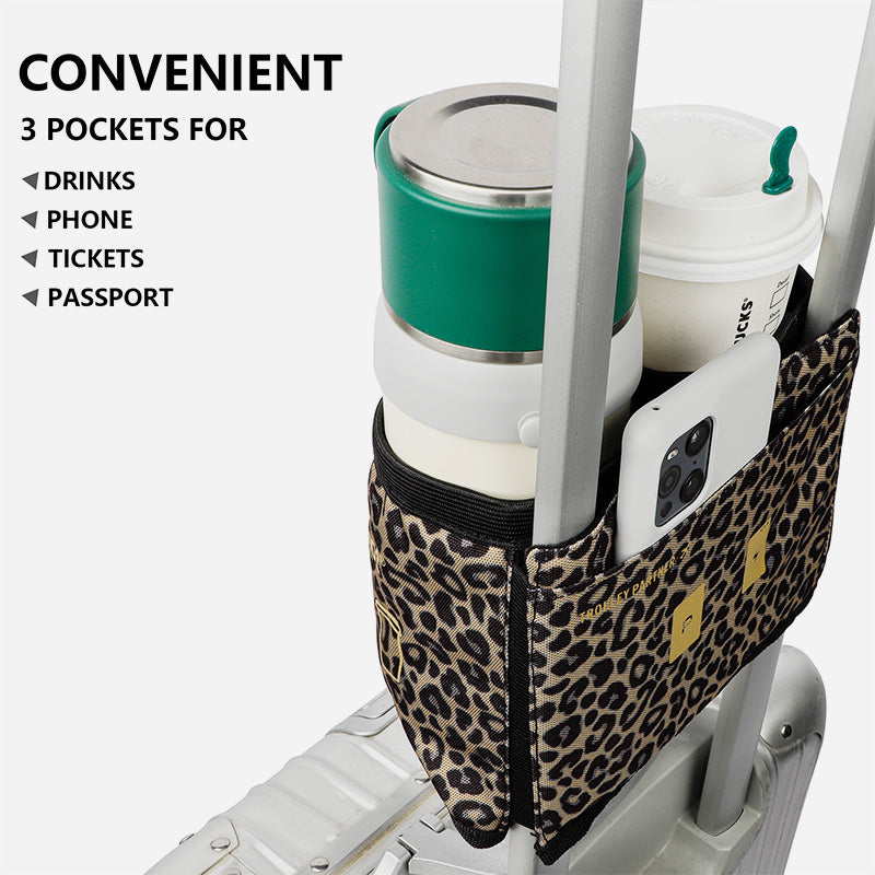 riemot Luggage Travel Cup Holder Perfect Gifts for Frequent Travelers(Leopard)
