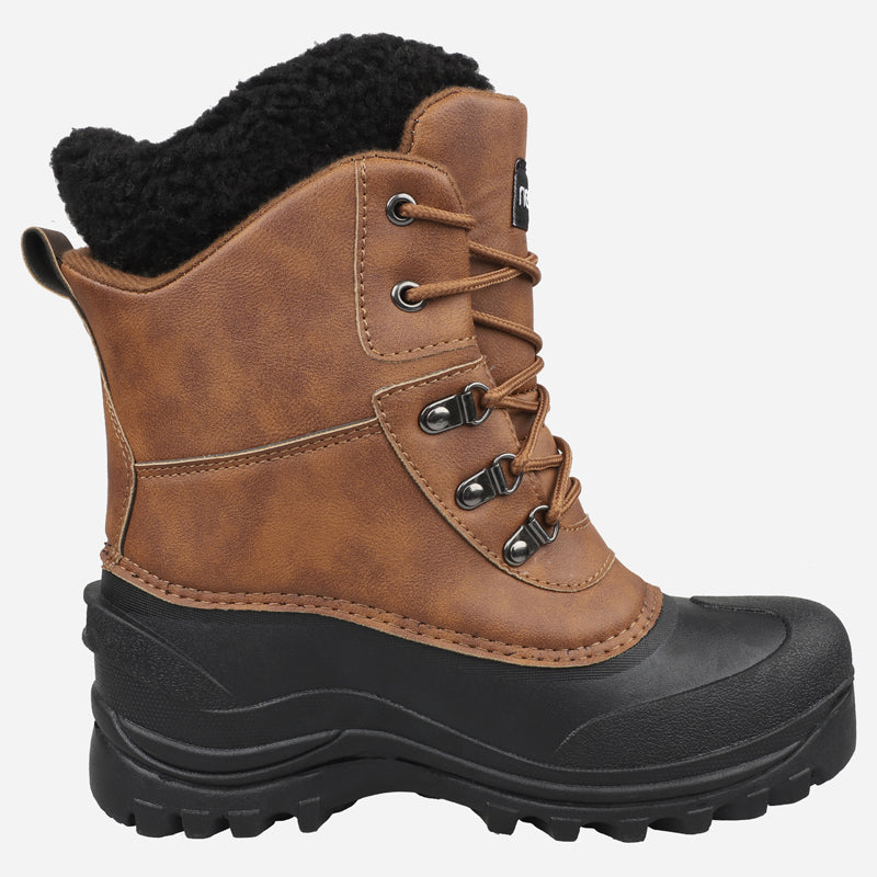 riemot Men's Snow Boots Brown Waterproof & Slip-resistant Winter Boots