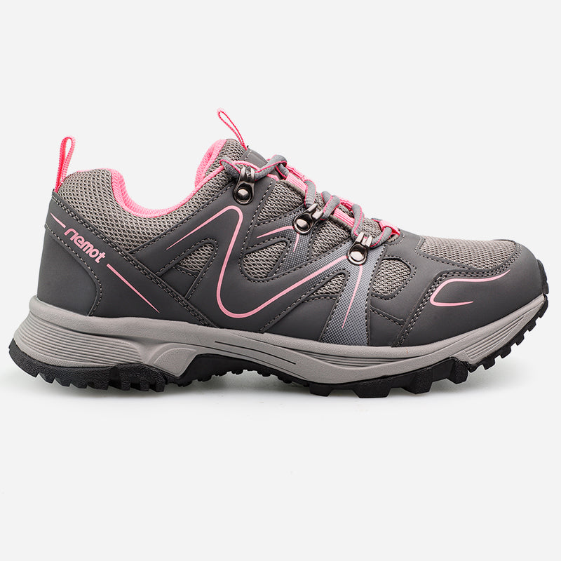 riemot Women's Breathable Outdoor Trainers, Grey, Trail Running Shoes for Summer Hiking Trekking Climbing