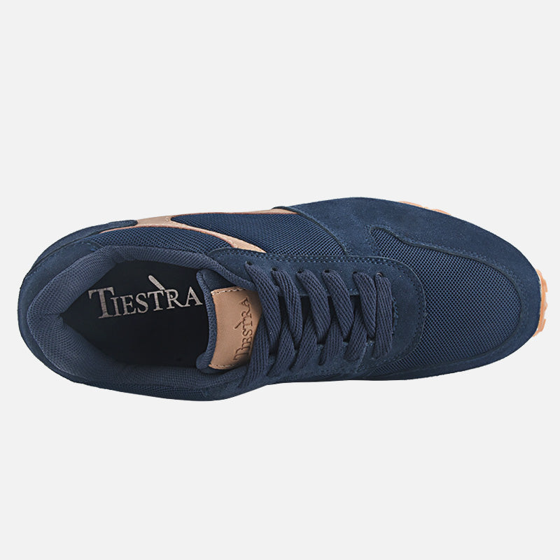 TIESTRA Men's Sport Running Shoes Navy Fashion Breathable Trainers Athletic Fitness Tennis Shoes - Knixmax