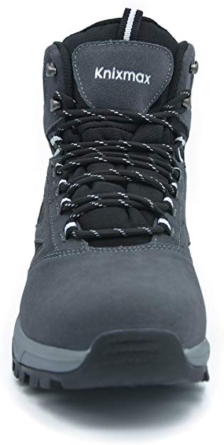 Knixmax Men's High Rise Hiking Boots, Grey, Mountain Climbing Ankle Boots - Knixmax
