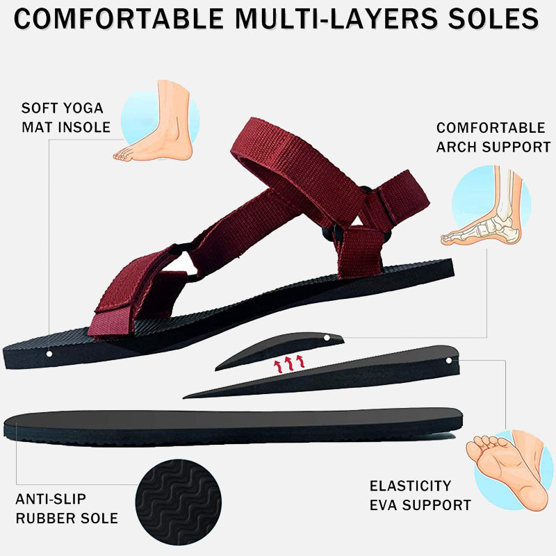 riemot Walking Sandals for Women Red Ladies Casual Summer Shoes - Knixmax