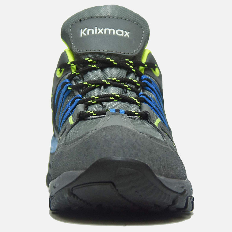 Knixmax Women's Waterproof Hiking Shoes Grey Blue Lightweight Running Trainers - Knixmax