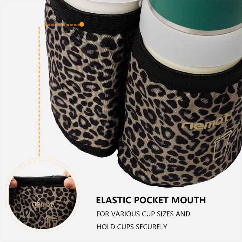 riemot Luggage Travel Cup Holder Perfect Gifts for Frequent Travelers(Leopard)