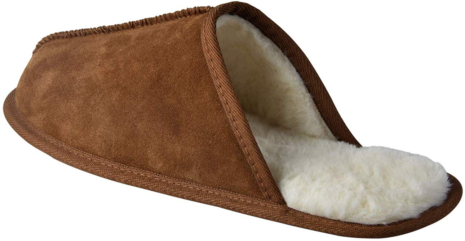 riemot Comfy Furry House Slippers for Men, Brown - Knixmax