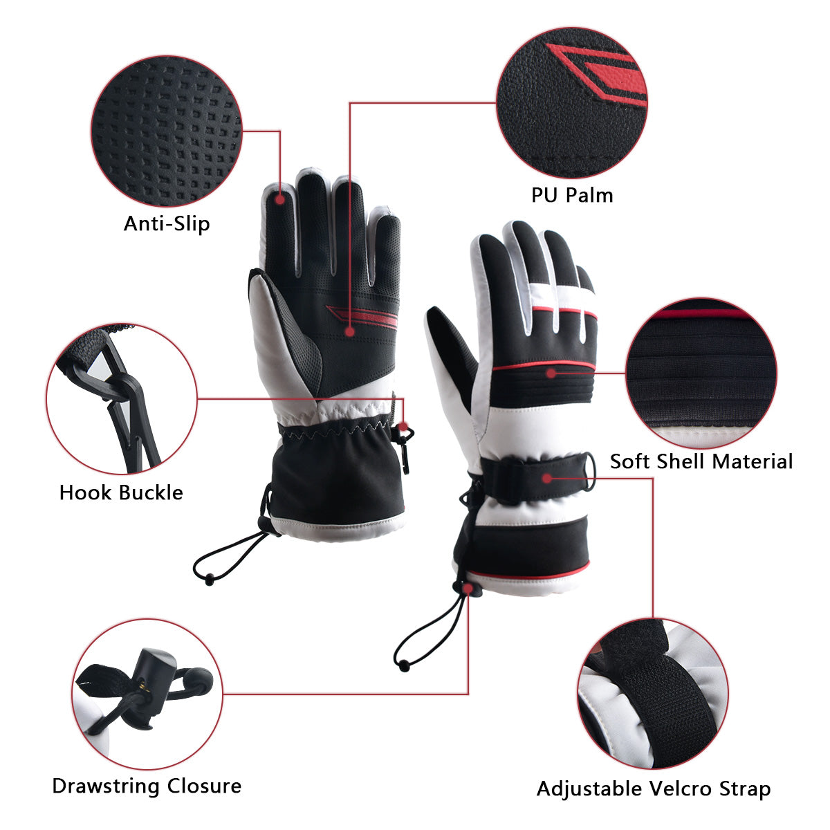 Waterproof Cycling Gloves for Women Ladies Thermal Running Gloves Ski Gloves, Windproof Anti-slip Warm Winter Gloves for Outdoor - Knixmax